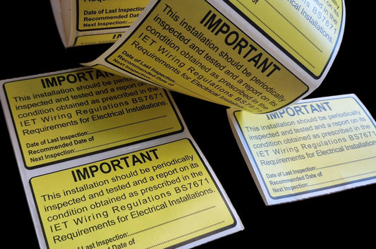 Yellow warning labels