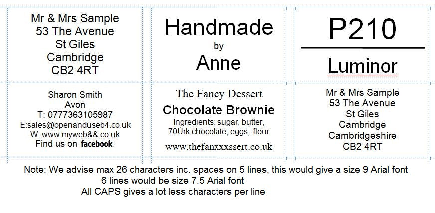 Small Personalised Labels on A4 Sheets | WHITE – 65 UP – 38.1mm x 21.2mm