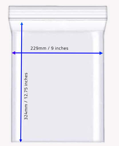 Grip Seal Bags – Clear Resealable Poly Bags (Multiple Sizes Available)