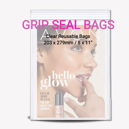 Grip Seal Bags – Clear Resealable Poly Bags (Multiple Sizes Available)