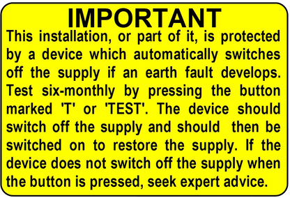 RCD Test Inspection Labels | 76 x 52mm /3 x 2" |