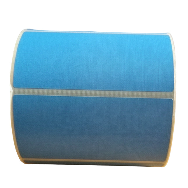 Blue 4x2 colour-coding label on roll, 