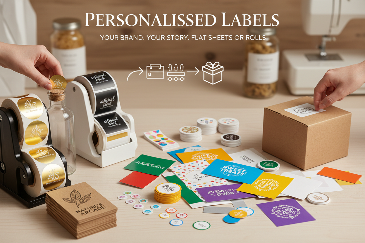 Personalised Labels on Rolls/Flat Hero Banner