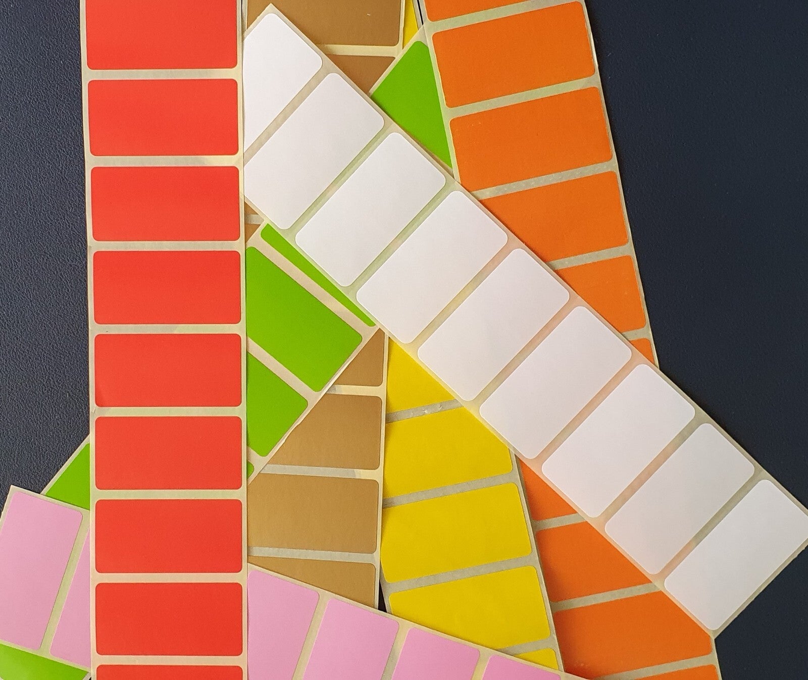 Coloured Labels - 7 Colors to choose from | Self adhesive sticky labels on rolls