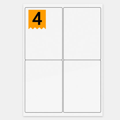 4 Address Labels each 99.1 x 139mm on A4 sheet suitable laser, inkjet, copiers