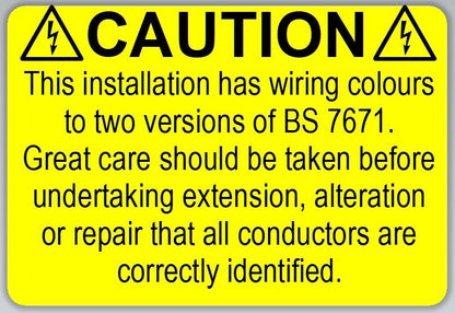 HARMONISED Cable Colour Electrical Wiring Label 76 x 52mm self-adhesive labels